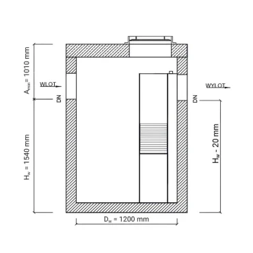 Separator lamelowy z osadnikiem ESL-ZH 3/30/300 - schemat